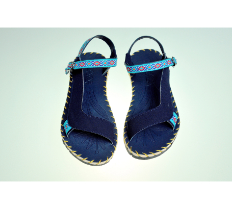 Sandal thổ cẩm quai chữ L