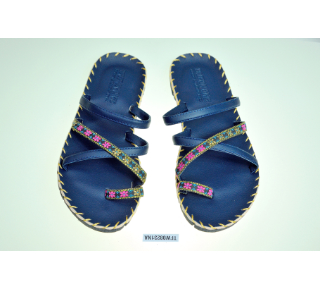 Dép thổ cẩm xỏ ngón bông mai+ dây chéo+ dây ngang