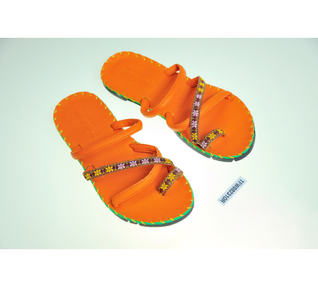 Dép thổ cẩm xỏ ngón bông mai+ dây chéo+ dây ngang