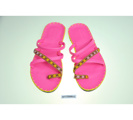 Dép thổ cẩm xỏ ngón bông mai+ dây chéo+ dây ngang