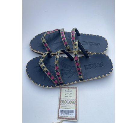 Dép thổ cẩm kẹp ngón 2 dây ngang