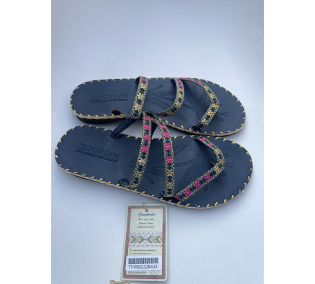 Dép thổ cẩm kẹp ngón 2 dây ngang