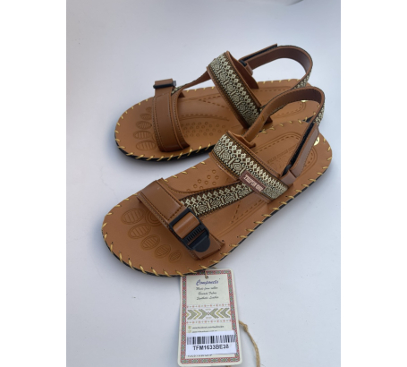 Sandal thổ cẩm nam quai ngang có khóa
