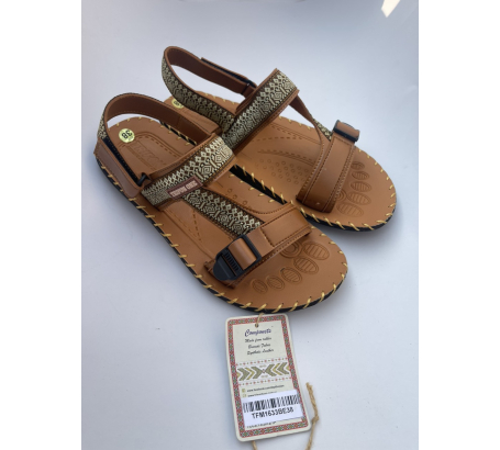 Sandal thổ cẩm nam quai ngang có khóa